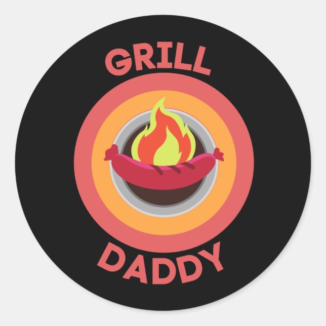 PEGATINA REDONDA GRILL DADDY (Anverso)