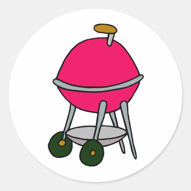 Pegatina Redonda Grill Rojo (Anverso)