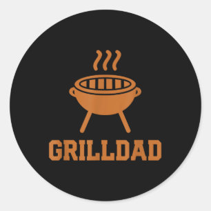 Pegatina Redonda Grilldad Barbecue Grill Daddy Master Bbq Smok Ch