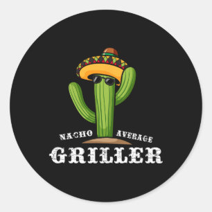 Pegatina Redonda Griller Promedio Nacho - Bbq