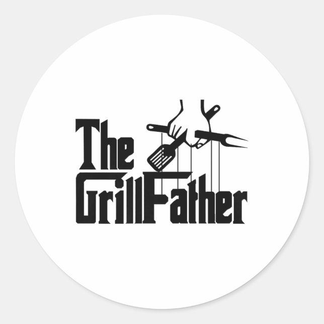 Pegatina Redonda Grillfather Premium _1 (Anverso)