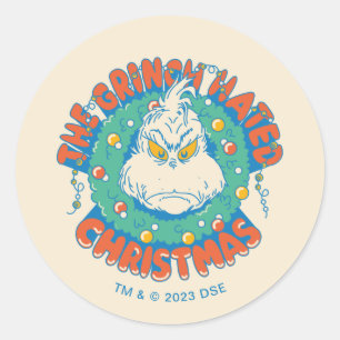 Pegatina Redonda Grinch Odió La Navidad