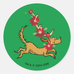Pegatina Redonda Grinch Punto de Navidad de Max