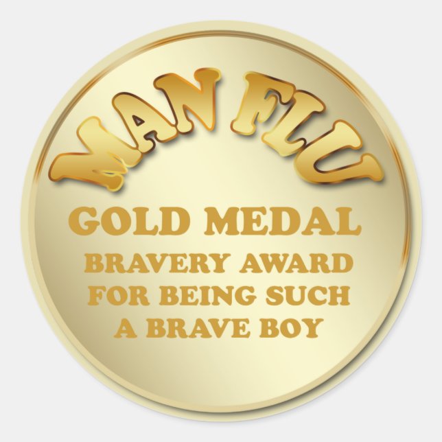 Pegatina Redonda Gripe masculina (Anverso)