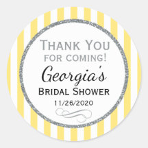 Gris Amarillo Bridal Shower Gracias Por Favor Tags