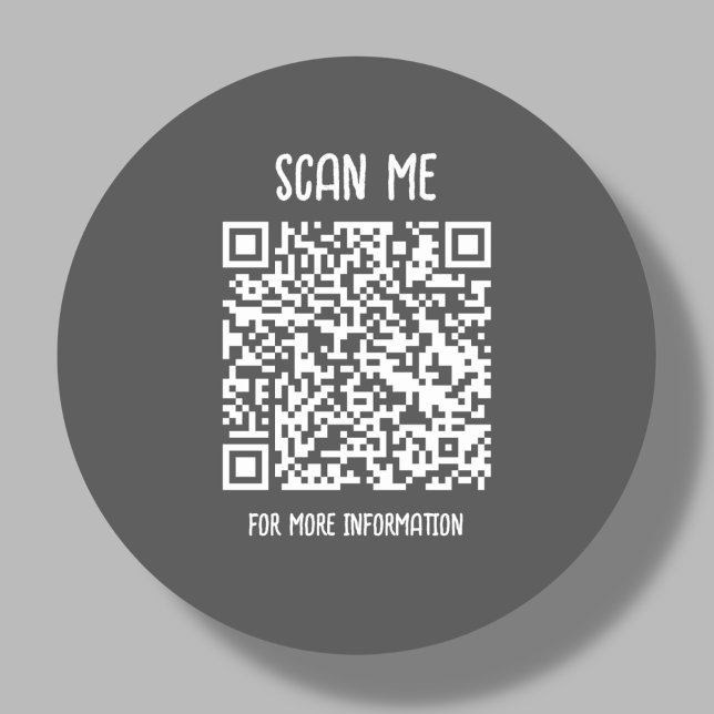 Pegatina Redonda Gris | Análisis de código QR de negocio (Subido por el creador)