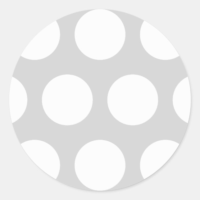 Pegatina Redonda Gris claro con puntos (Anverso)