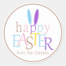 Gris curado de Pascua feliz conejito personalizado
