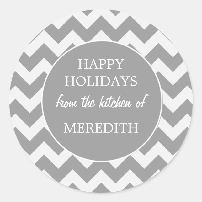 Pegatina Redonda Gris desde la cocina de hacer (Anverso)