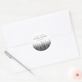 Pegatina Redonda Gris Forest Range Woodland Wedding Favor