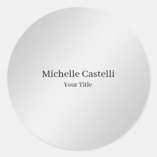 Pegatina Redonda Gris metálico único profesional moderno