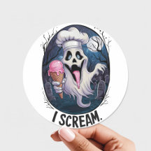 "Grito" Gracioso Fantasma Chef Halloween Helado Cr
