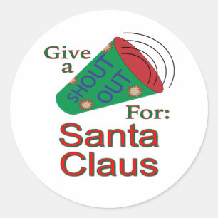 Pegatina Redonda Gritos para Santa Claus