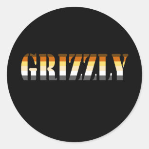 PEGATINA REDONDA GRIZZLY