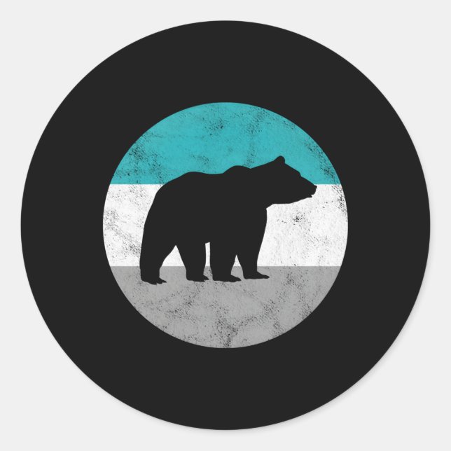 Pegatina Redonda Grizzly Bear Para Ns (Anverso)