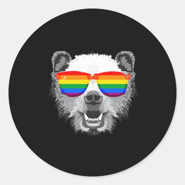 Pegatina Redonda Grizzly Bear Pride (Anverso)