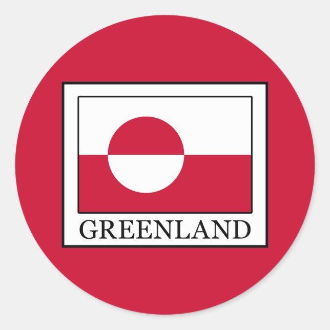Pegatina Redonda Groenlandia (Anverso)