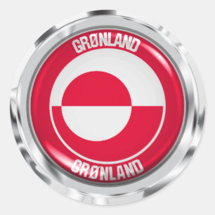 Pegatina Redonda Groenlandia Round Emblem