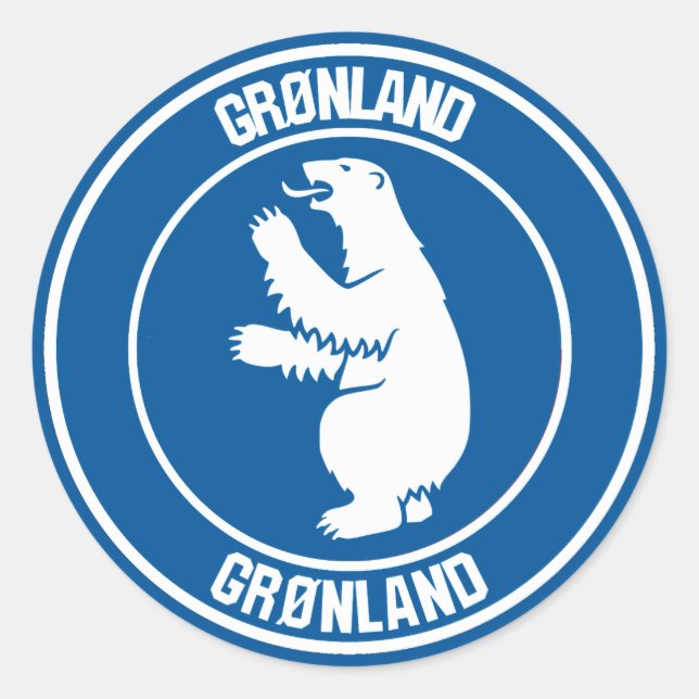Pegatina Redonda Groenlandia Round Emblem (Anverso)