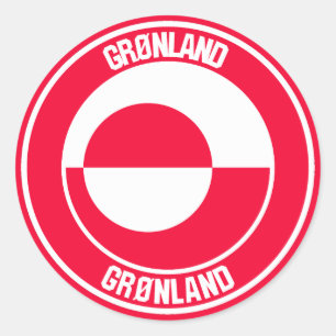 Pegatina Redonda Groenlandia Round Emblem