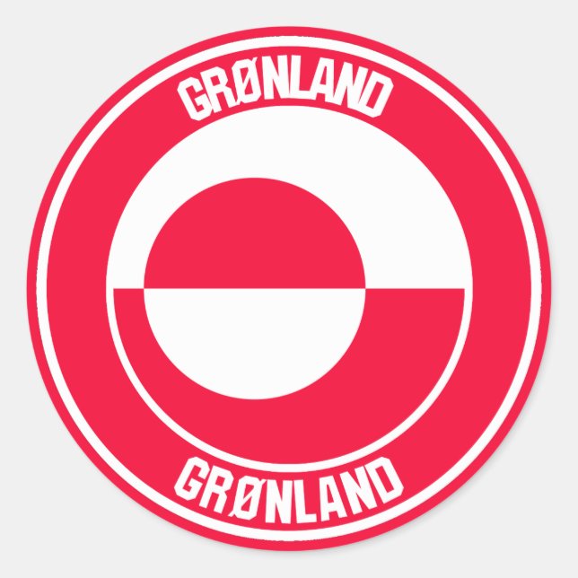Pegatina Redonda Groenlandia Round Emblem (Anverso)