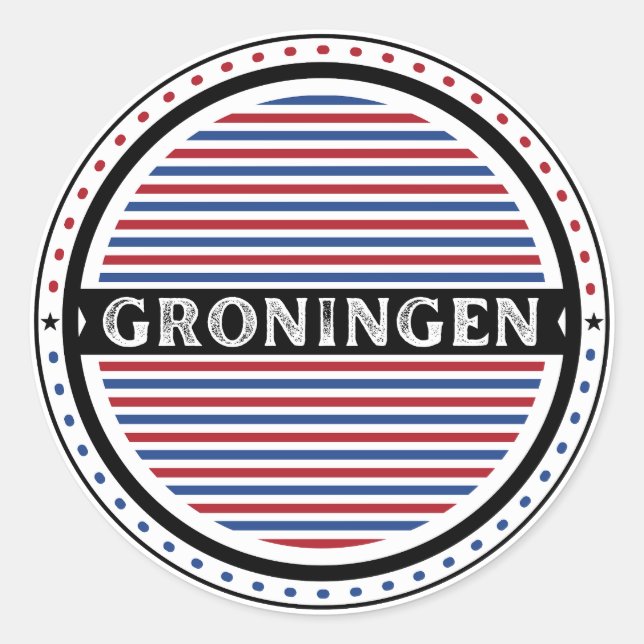 Pegatina Redonda Groningen City Pride Emblem – Dutch Identity (Anverso)