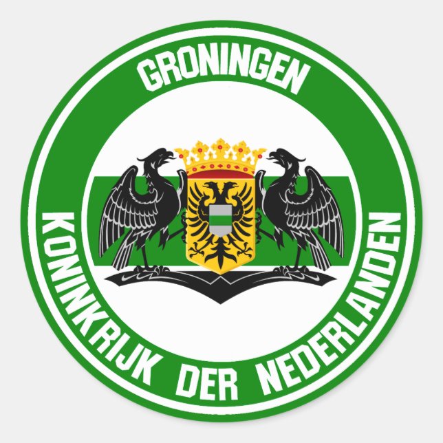 Pegatina Redonda Groningen Round Emblem (Anverso)