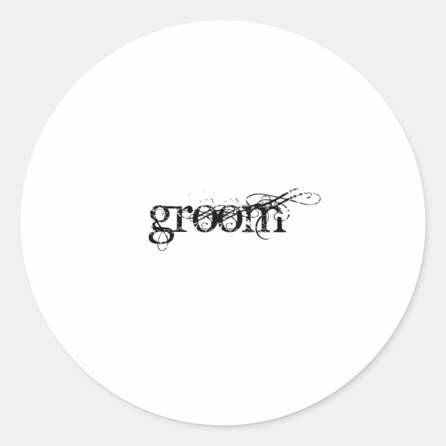 Pegatina Redonda Groom (Anverso)