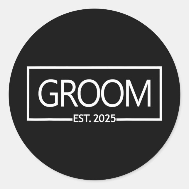 Pegatina Redonda Groom Est. 2025 (Anverso)