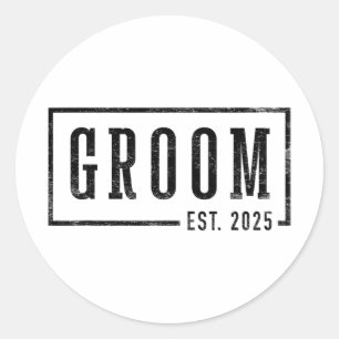 Pegatina Redonda Groom Est 2025 Futuro Esposo Contratado Regalos En