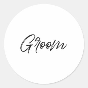 Pegatina Redonda Groom Mating Bride & Groom Boda Obteniendo R