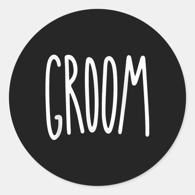 Pegatina Redonda Groom Mens Boda Bride (Anverso)