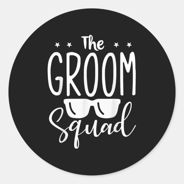 Pegatina Redonda Groom Squad Boda Groomsmen (Anverso)