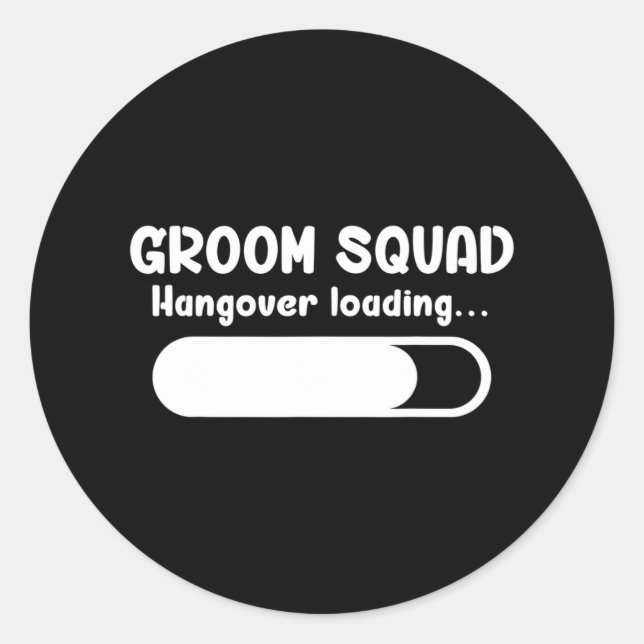Pegatina Redonda Groom Squad Cargando Groomsmen Bachelor Pa (Anverso)