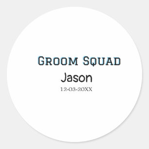 Pegatina Redonda Groom Squad groomsman despedida de soltera agregar
