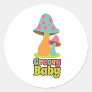 Pegatina Redonda Groovy Baby