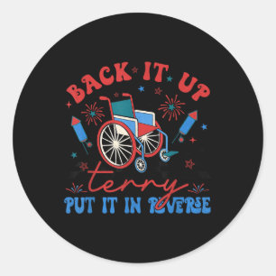 Pegatina Redonda Groovy Back Up Terry Se Lo Puso En Fuego Inverso 4