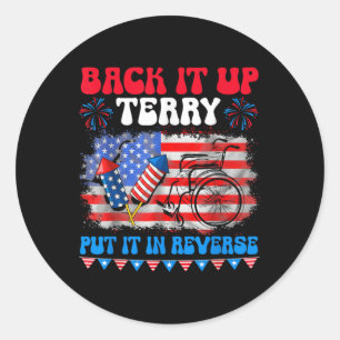 Pegatina Redonda Groovy Back Up Terry Se Lo Puso En Fuego Inverso 4