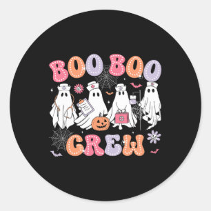 Pegatina Redonda Groovy Boo Boo Crew Enfermera Graciosas Fantasmas