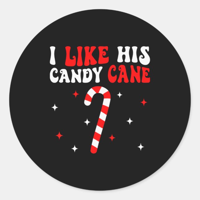 Pegatina Redonda Groovy Family Christmas Couple Matching Funny Tee  (Anverso)