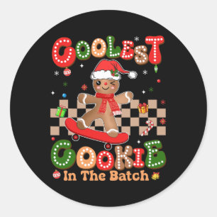 Pegatina Redonda Groovy Gingerbread Coolest Cookie En El Lote Chr