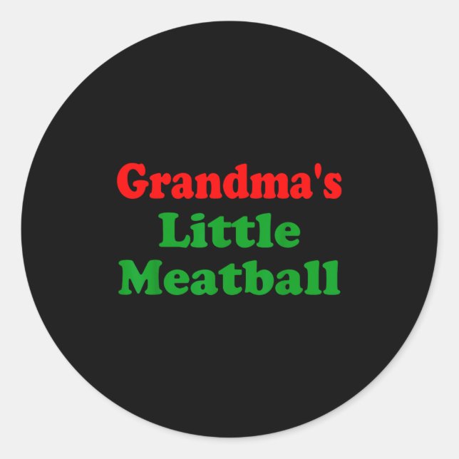 Pegatina Redonda Groovy Grandmas Little Meatball Funny Italian Fami (Anverso)
