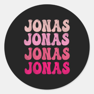 Pegatina Redonda Groovy Jonas Primer Nombre D Me Encanta Jonas Cami