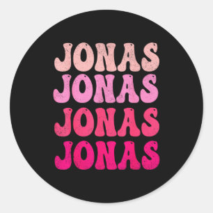 Pegatina Redonda Groovy Jonas Primer Nombre D Me Encanta Jonas Cami