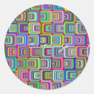 Pegatina Redonda Groovy psicodélico estilo hippie Thunder_Cove