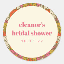 Groovy Retro Naranja Botánica Despedida de Soltera