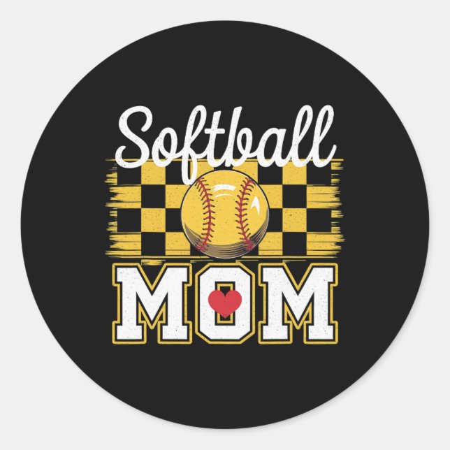 Pegatina Redonda Groovy Softll Mom Mother Softll Mom  (Anverso)