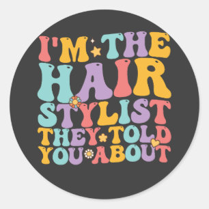 Pegatina Redonda Groovy, soy el peinado que te contaron