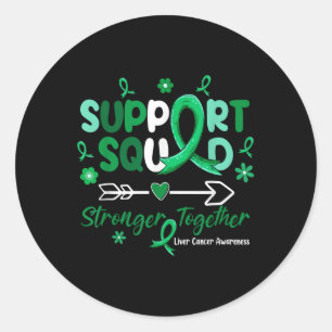 Pegatina Redonda Groovy Support Squad Green Ribbon Cancer Hepático 