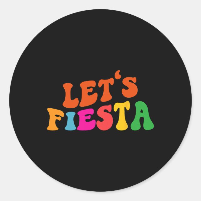 Pegatina Redonda Groovy vamos a fundar al Cinco De Mayo (Anverso)